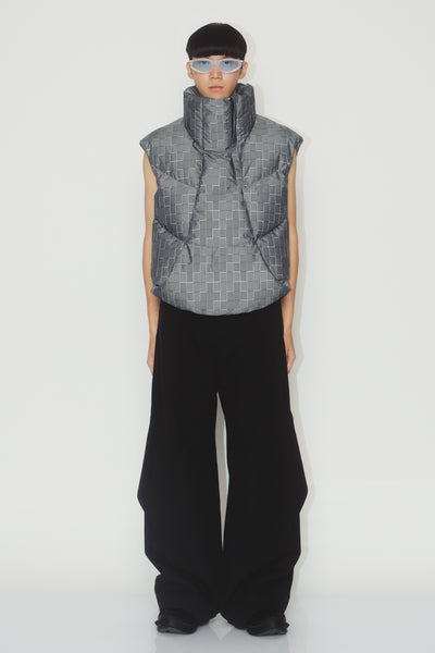 ARLO DOWN VEST GREY GRID