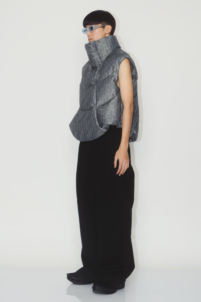 ARLO DOWN VEST GREY GRID