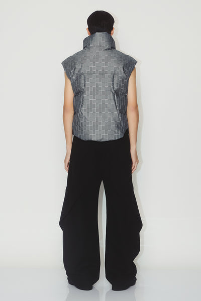 ARLO DOWN VEST GREY GRID