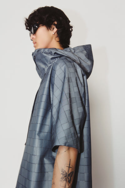 MORRIS HOOD SHIRT GREY GRID