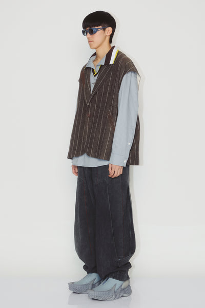 BRUNS SUIT VEST WEAVED STRIPE