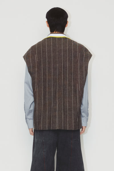 BRUNS SUIT VEST WEAVED STRIPE