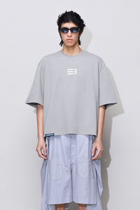 Mayo Oversized Embroidered Tee Pixel Grey
