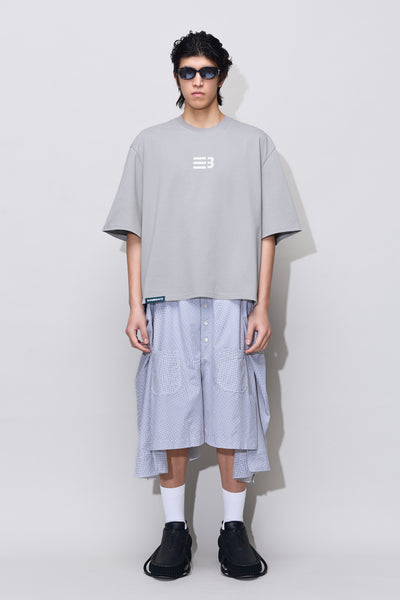 Mayo Oversized Embroidered Tee Pixel Grey