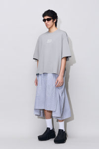 Mayo Oversized Embroidered Tee Pixel Grey