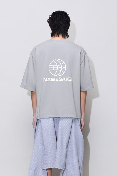 Mayo Oversized Embroidered Tee Pixel Grey