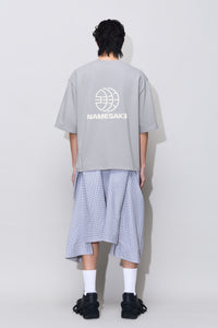 Mayo Oversized Embroidered Tee Pixel Grey