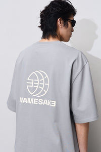 Mayo Oversized Embroidered Tee Pixel Grey