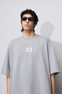 Mayo Oversized Embroidered Tee Pixel Grey