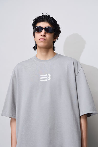 Mayo Oversized Embroidered Tee Pixel Grey