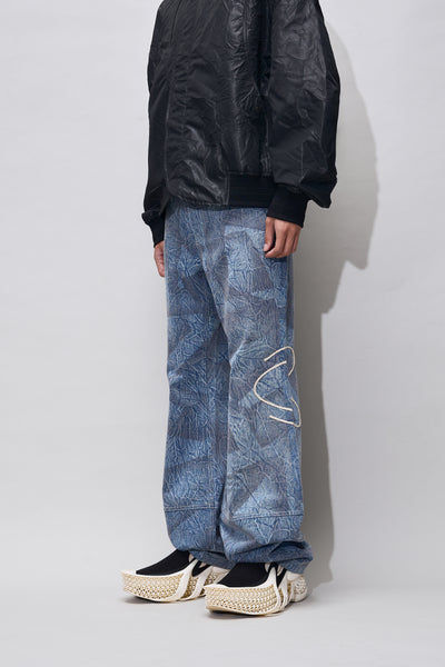 JON PATTERN WASHED HOURGLASS JEANS CYBER BLUE