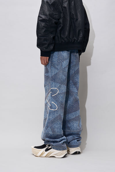 JON PATTERN WASHED HOURGLASS JEANS CYBER BLUE