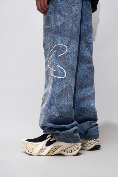 JON PATTERN WASHED HOURGLASS JEANS CYBER BLUE