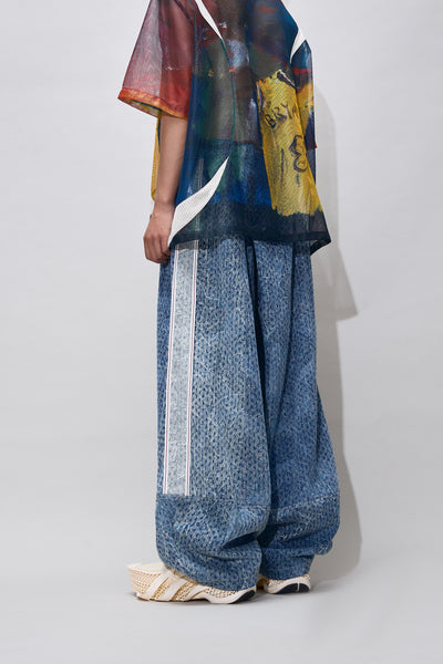 LAMAR PATTERN WASHED JEANS CYBER BLUE