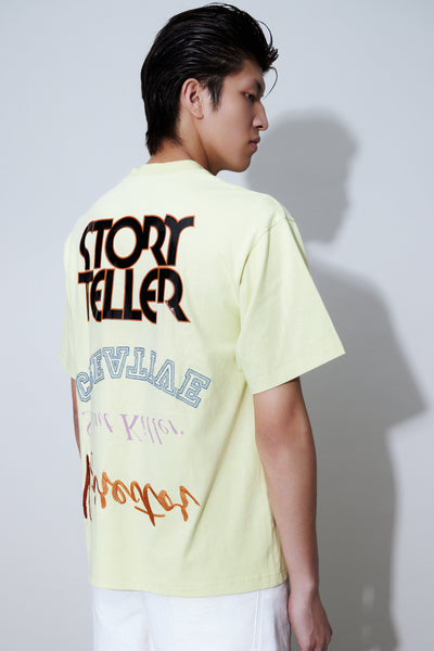 SAVA OVERSIZED TEAM TEE LIME EMBRODIERY