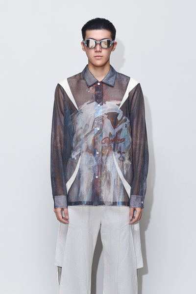 DEVIN PANELLED LS PRINT SHIRT ARTIST EDITION MULTICOLOR LEBRON