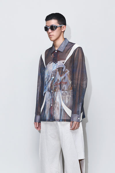 DEVIN PANELLED LS PRINT SHIRT ARTIST EDITION MULTICOLOR LEBRON