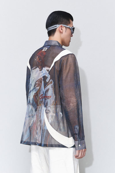 DEVIN PANELLED LS PRINT SHIRT ARTIST EDITION MULTICOLOR LEBRON
