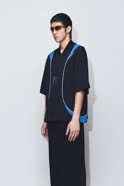 LEWIS PANELED HALF-ZIP WARM UP JERSEY EUPHORIC BLACK