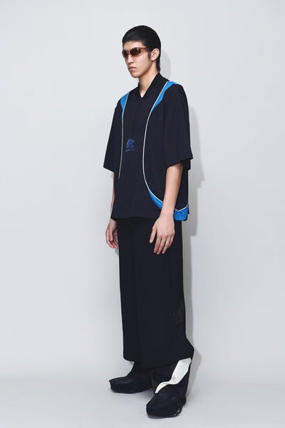 LEWIS PANELED HALF-ZIP WARM UP JERSEY EUPHORIC BLACK