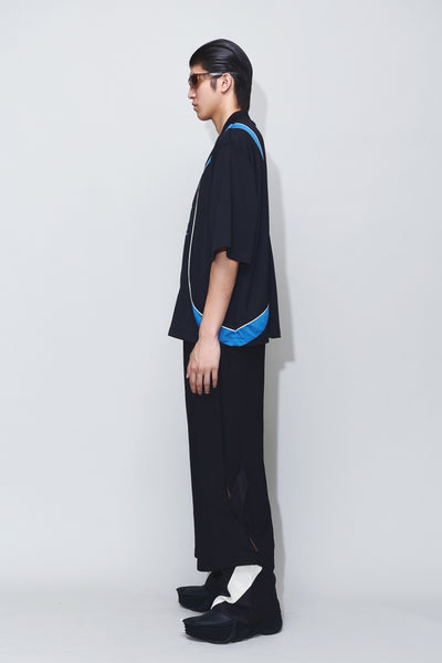 LEWIS PANELED HALF-ZIP WARM UP JERSEY EUPHORIC BLACK