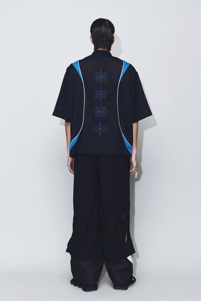 LEWIS PANELED HALF-ZIP WARM UP JERSEY EUPHORIC BLACK