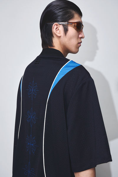 LEWIS PANELED HALF-ZIP WARM UP JERSEY EUPHORIC BLACK