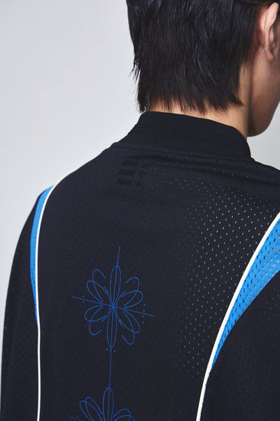 LEWIS PANELED HALF-ZIP WARM UP JERSEY EUPHORIC BLACK