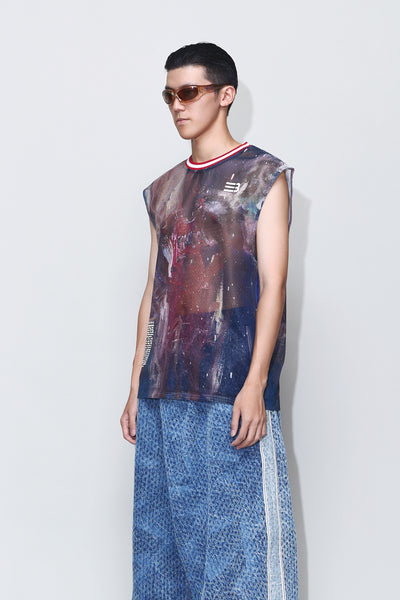 CHAUNCEY GRID MESH TANK MULTICOLOR JORDAN
