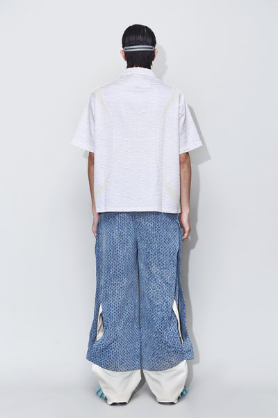 DEVIN PANELED SS EMBROIDERED SHIRT PYTHON BEIGE