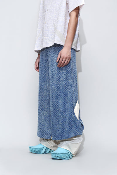 PRINCE CRINKLE WASH TRACK JEANS CYBER BLUE