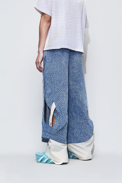 PRINCE CRINKLE WASH TRACK JEANS CYBER BLUE