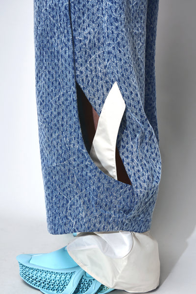 PRINCE CRINKLE WASH TRACK JEANS CYBER BLUE
