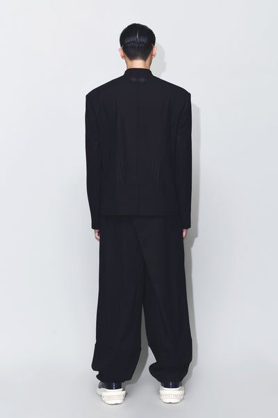 ODOM PLEATED CARROT WIDE TROUSERS EUPHORIC BLACK
