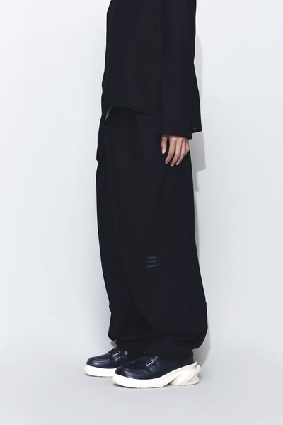 ODOM PLEATED CARROT WIDE TROUSERS EUPHORIC BLACK