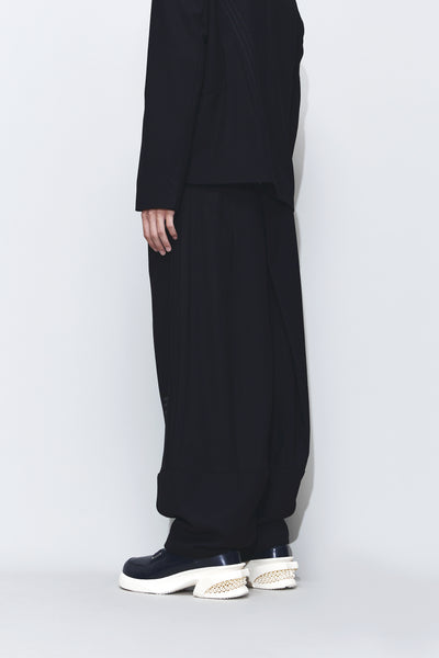 ODOM PLEATED CARROT WIDE TROUSERS EUPHORIC BLACK