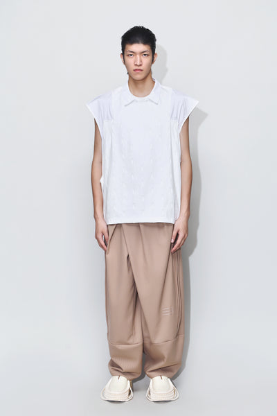 ODOM PLEATED CARROT WIDE TROUSERS SILVER FERN