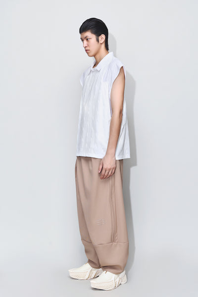 ODOM PLEATED CARROT WIDE TROUSERS SILVER FERN