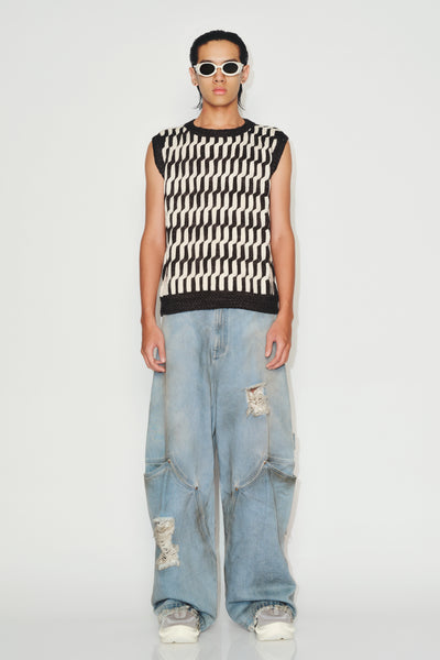 COSME KNIT VEST HEATHER CREAM