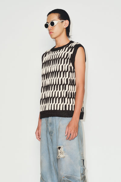 COSME KNIT VEST HEATHER CREAM