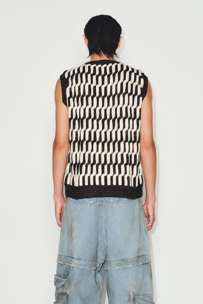 COSME KNIT VEST HEATHER CREAM