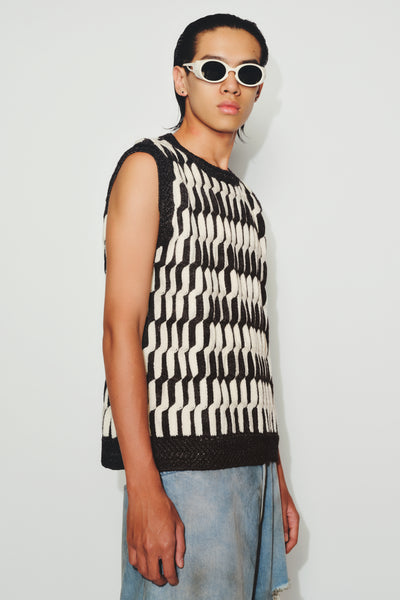 COSME KNIT VEST HEATHER CREAM