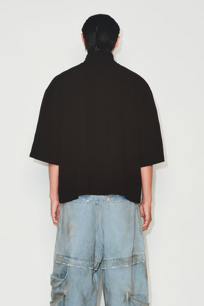 JAMIE STAINED ROLLED NECK TEE EUPHORIC BLACK