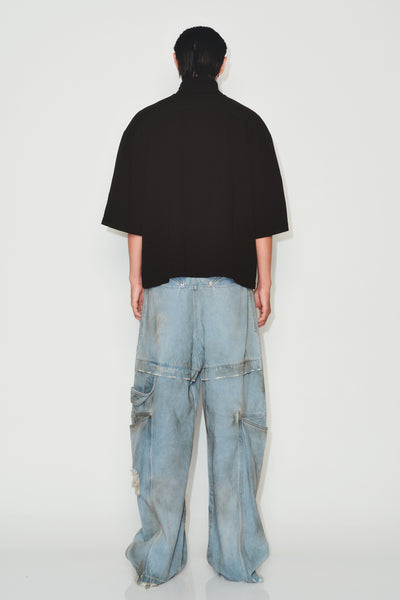 JAMIE STAINED ROLLED NECK TEE EUPHORIC BLACK