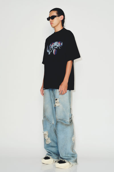 SANDERS WASHED FLOATER TEE EUPHORIC BLACK