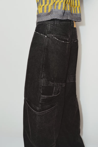 ANTONIO WASHED CARPENTER JEANS CHARCOAL BLACK