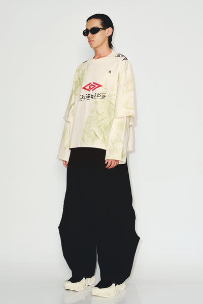 MAYO STAINED DOUBLE SLEEVE TEE SPURS WHITE