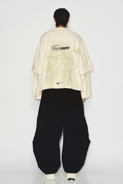 MAYO STAINED DOUBLE SLEEVE TEE SPURS WHITE