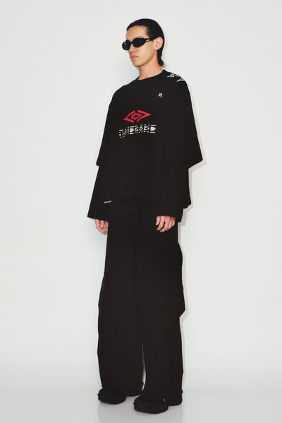 MAYO DOUBLE SLEEVE TEE EUPHORIC BLACK