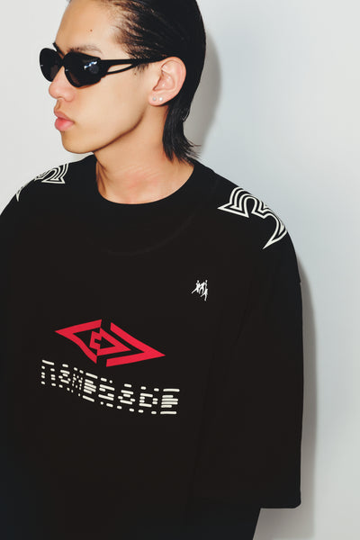 MAYO DOUBLE SLEEVE TEE EUPHORIC BLACK